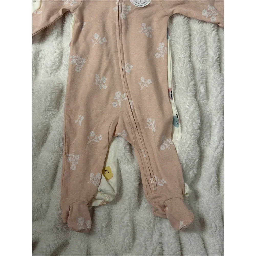 Huggies Baby Footed Coveralls 2 Pack 6M Easy Change 2 Way Zipper Organic